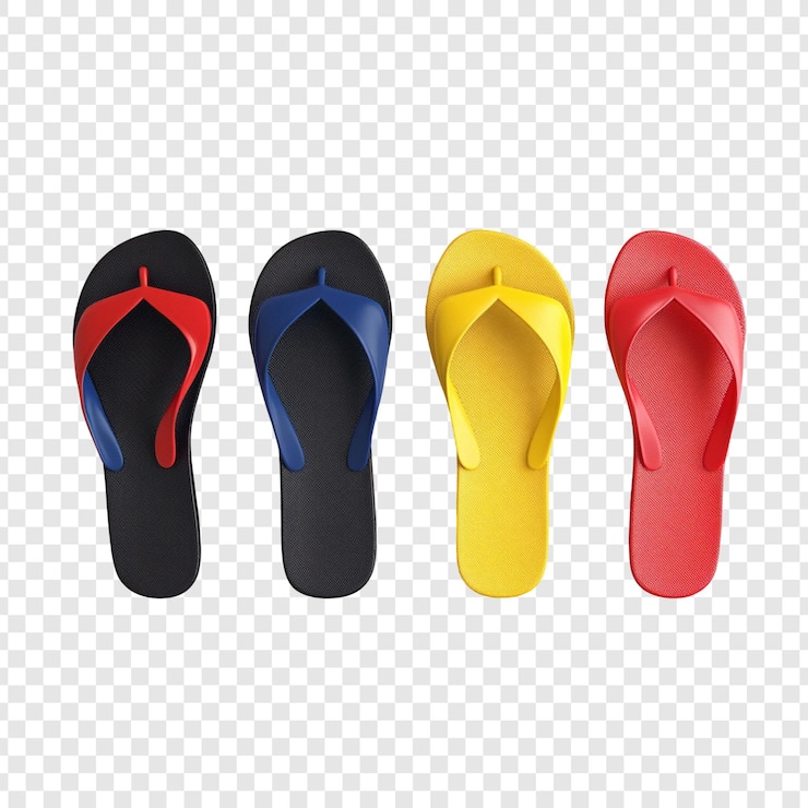 PSD gratuito colorate pantofole estive pronte per il divertimento in spiaggia
