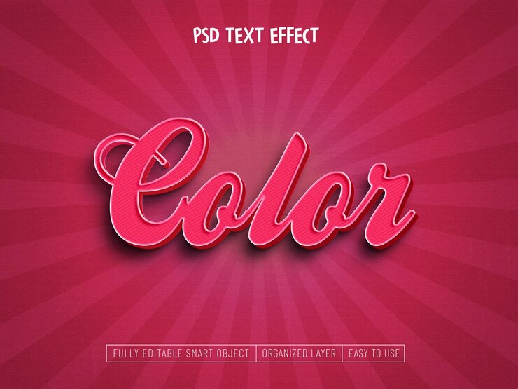PSD gratuito colore magenta colore in stile 3d fuori dall'effetto testo dell'anno 2023
