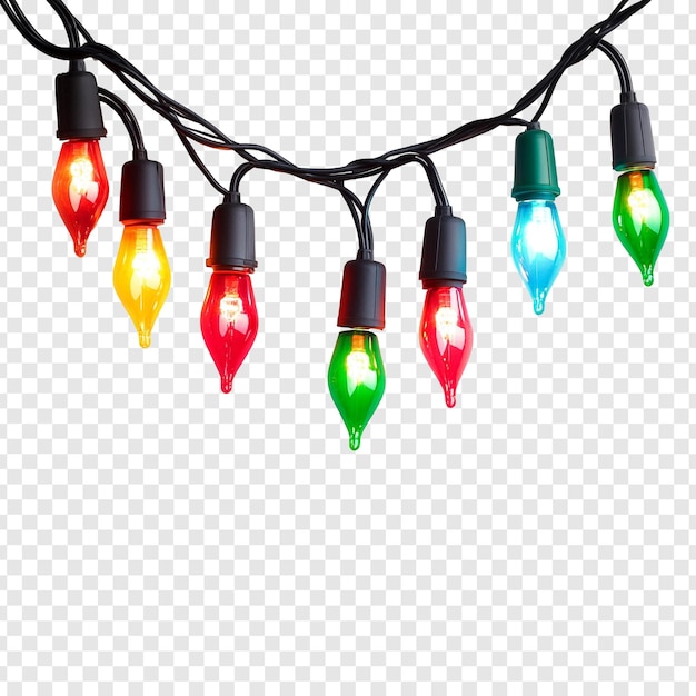 Colorful Christmas Lights String Festive Holiday Decorations Glowing Bulbs Winter Celebration
