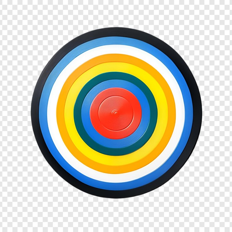 PSD Gratis colorful circular target aiming for success