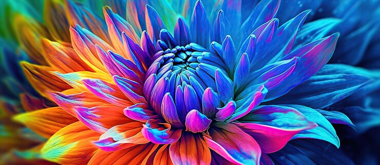 PSD Gratis colorful flower closeup generative ai