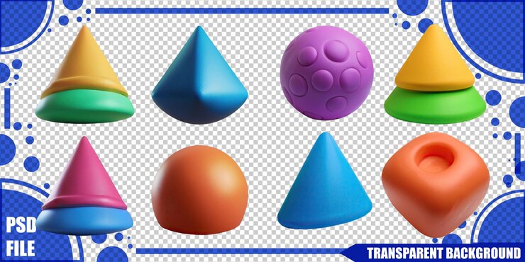 PSD Gratis colorful geometric shapes for creative projects