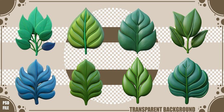 PSD Gratis colorful leaves collection for design projects