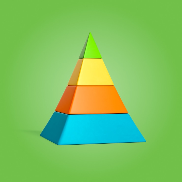 PSD Gratis colorful pyramid structure for business and marketing
