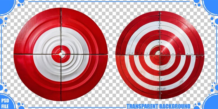 PSD Gratis colorful target board design on transparent background