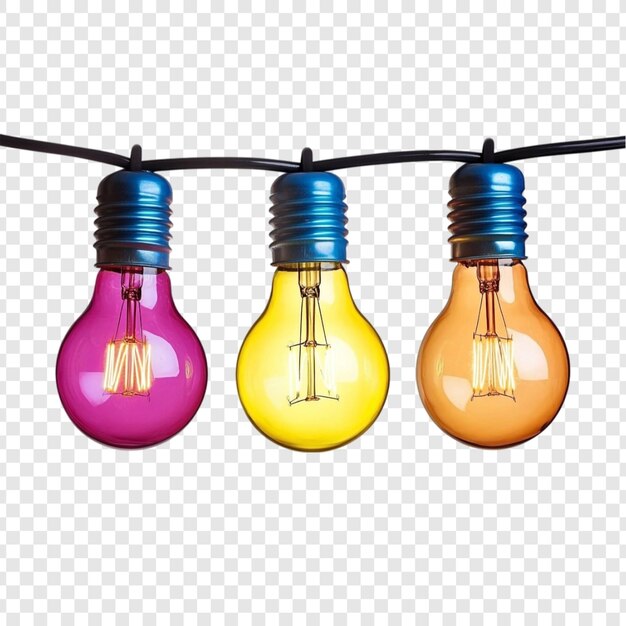 Las coloridas bombillas de Edison con luces de cuerda