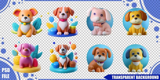 Coloridas figuras de animales de dibujos animados en una escena lúdica