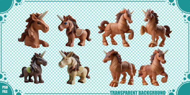 Coloridas figuras de unicornio para jugar y decorar