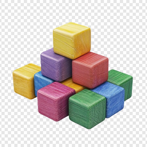Coloridos bloques de madera apilados en una pirámide Construcción divertida y lúdica