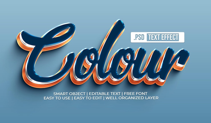 PSD Gratis colour text style effect