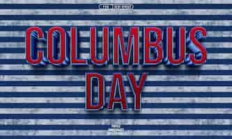 Gratis PSD columbus day 3d bewerkbare tekst-effect