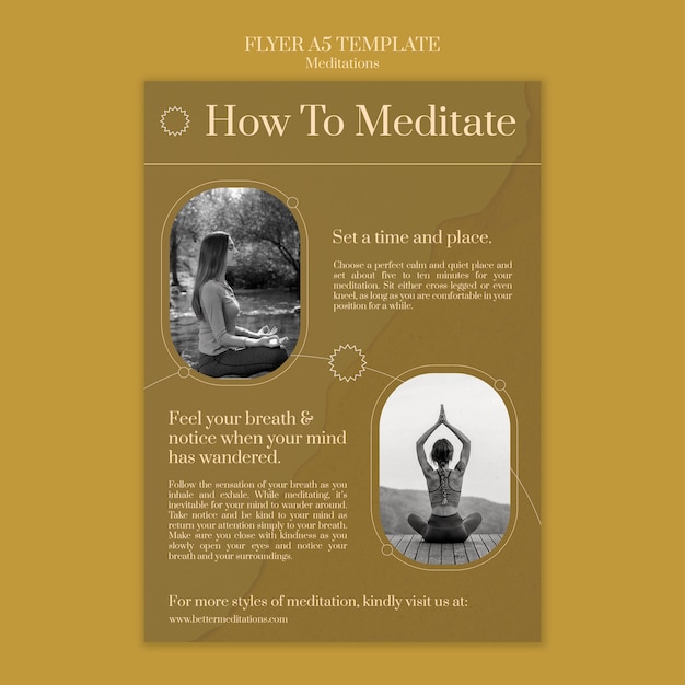 Come meditare modello di volantino