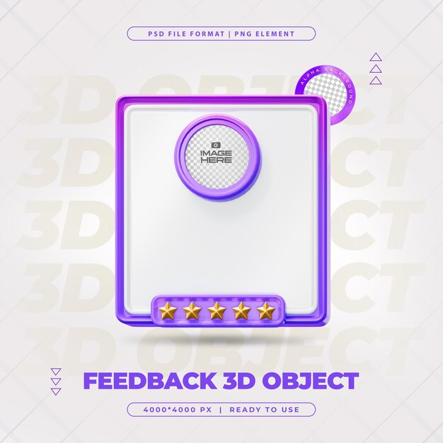 Comentarios de los clientes Revisión de las redes sociales aisladas Ilustración de renderización 3D