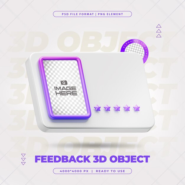 Comentarios de los clientes Revisión de las redes sociales aisladas Ilustración de renderización 3D