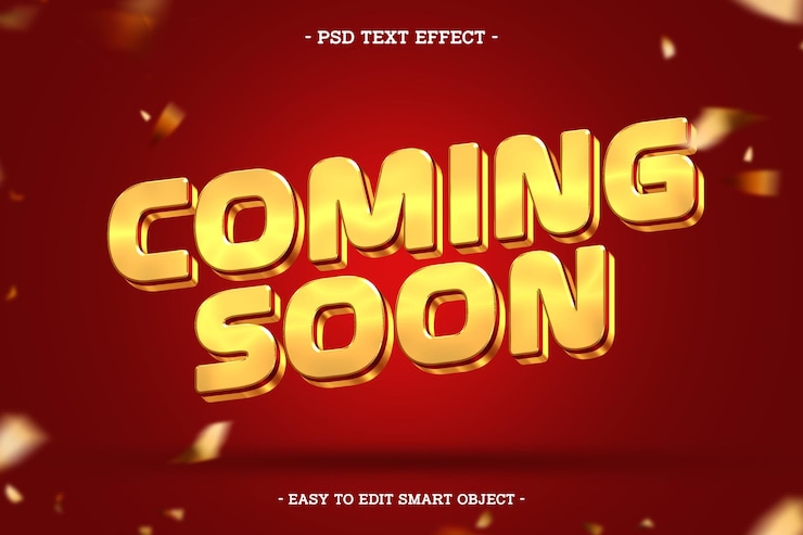PSD Gratis coming soon editable text effect