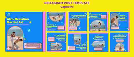 PSD gratuito competiciones de capoeira en las publicaciones de instagram