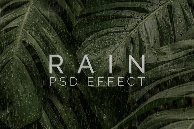PSD gratuito complemento de photoshop con efecto psd de superposición de lluvia