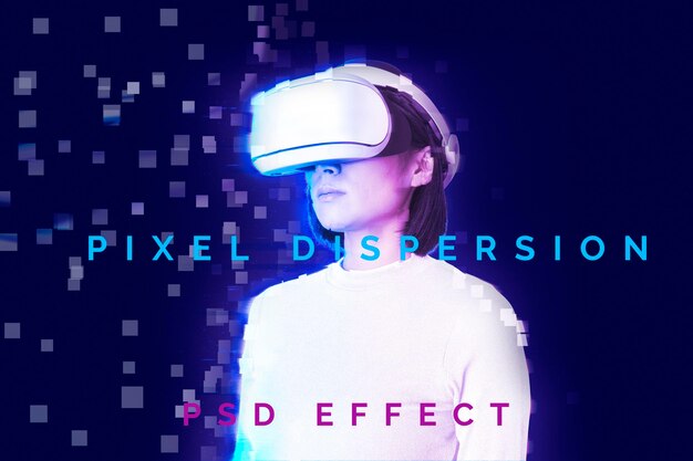 Componente aggiuntivo di Photoshop con dispersione di pixel con effetto PSD