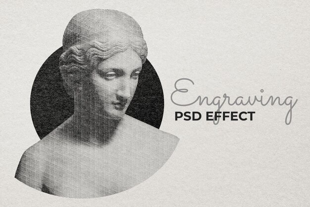 Componente aggiuntivo Photoshop effetto incisione PSD