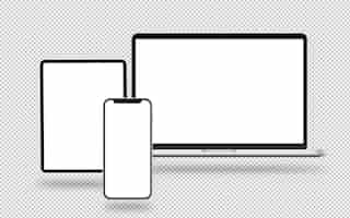 PSD gratuito composición aislada de tablet laptop y smartphone