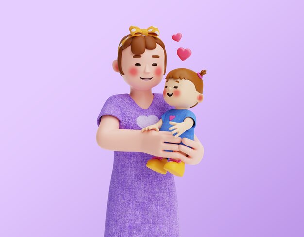 Composición del carácter de la maternidad 3d