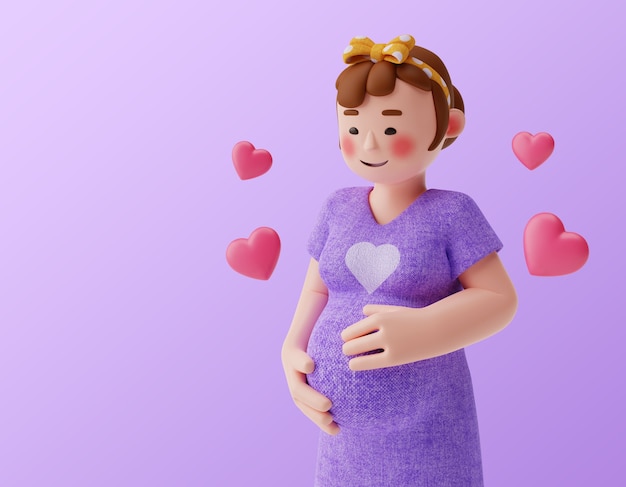 Composición del carácter de la maternidad 3d