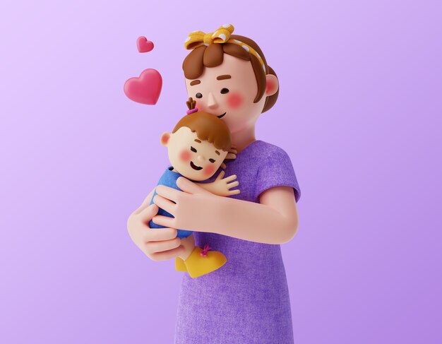 Composición del carácter de la maternidad 3d