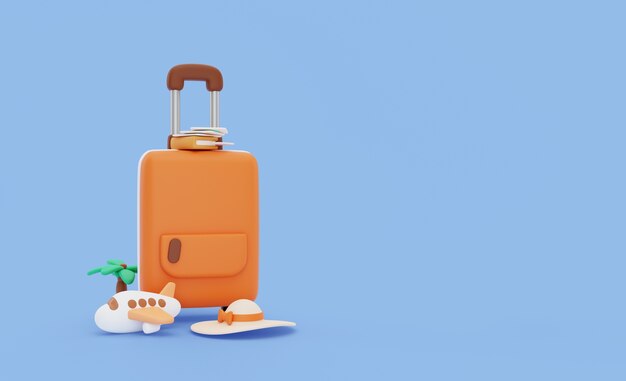 Composición de fondo de viaje con equipaje