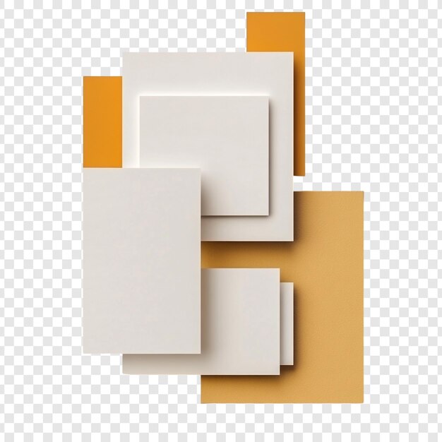 Composición geométrica abstracta Rectángulos blancos y naranjas superpuestos