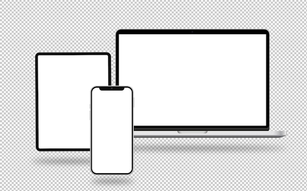 PSD gratuito composición de tablets portátiles y teléfonos inteligentes aislados