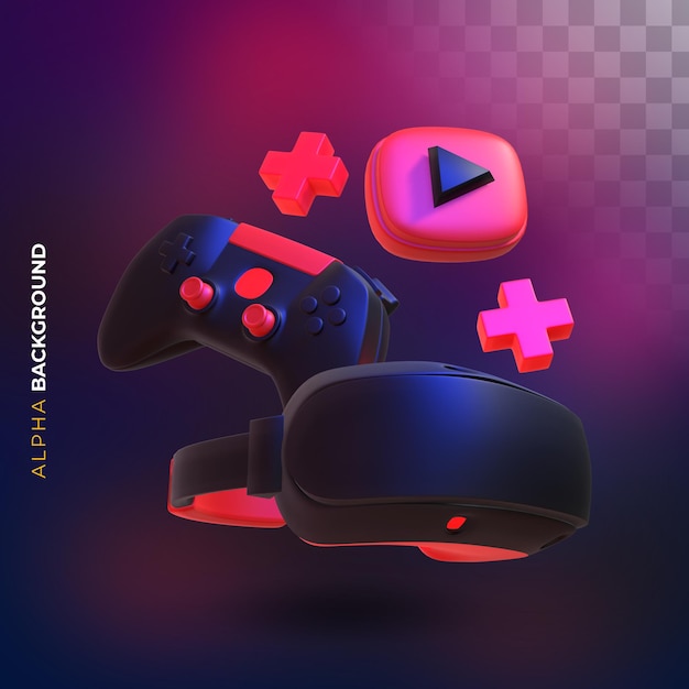 PSD gratuito composición de videojuegos vr