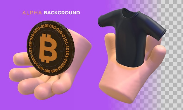 PSD gratuito comprar con criptomonedas. ilustración 3d