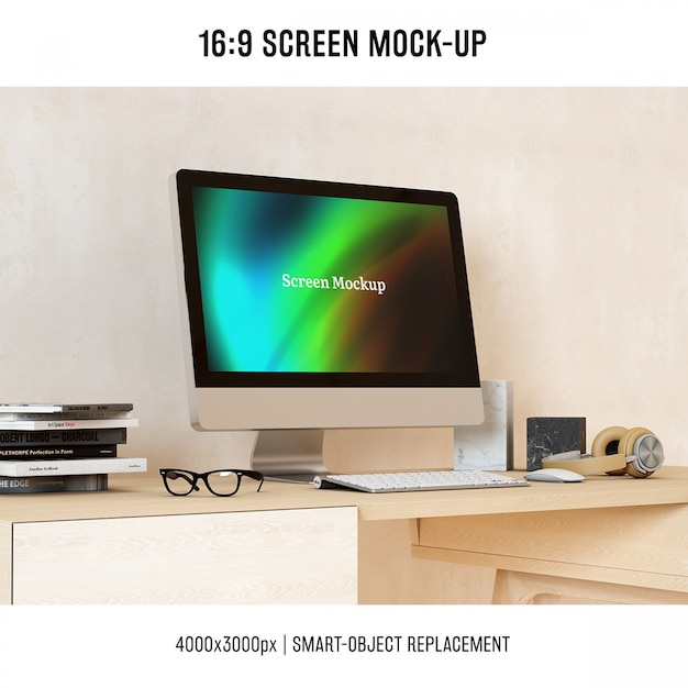 Gratis PSD computer mock up design