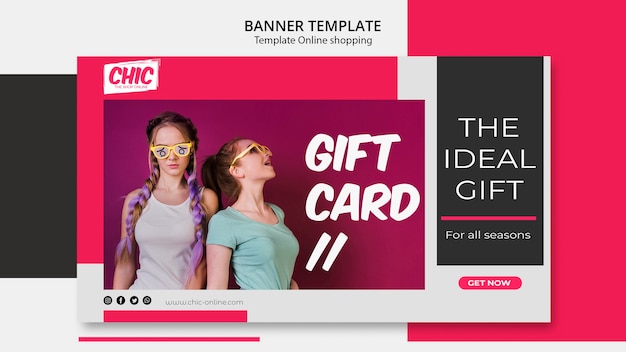 PSD gratuito concepto de banner de compras en línea