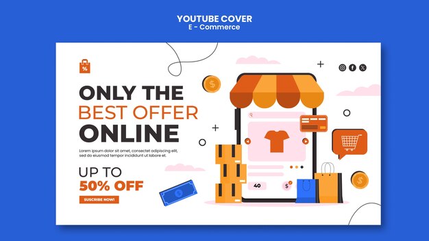 El concepto de comercio electrónico en la portada de YouTube.