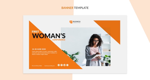 PSD gratuito concepto de conferencia corporativa para plantilla de banner