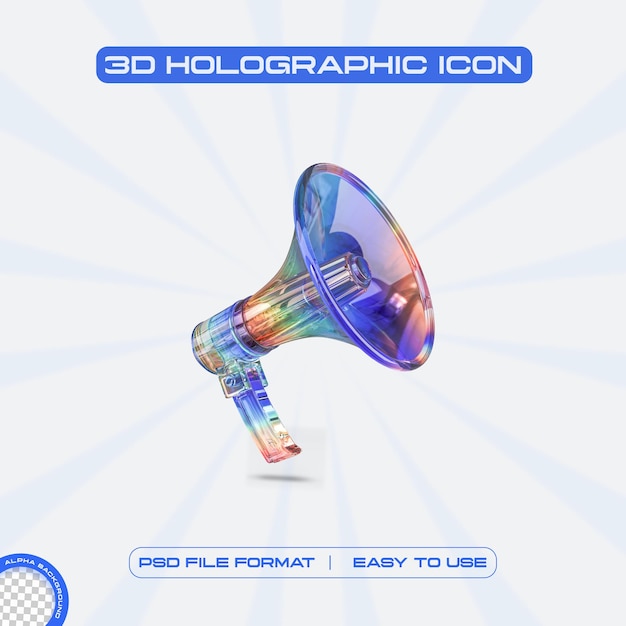 PSD gratuito el concepto de diseño gráfico del icono de la música holográfica futurista