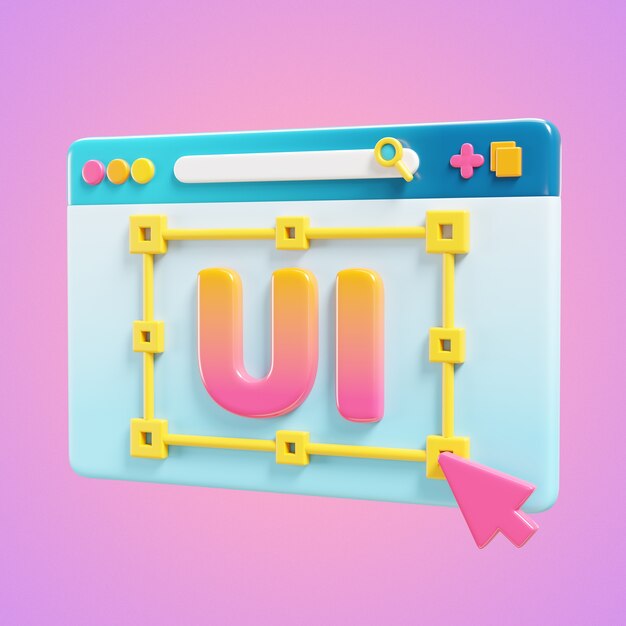 Concepto de diseño de Ui con cursor en el navegador