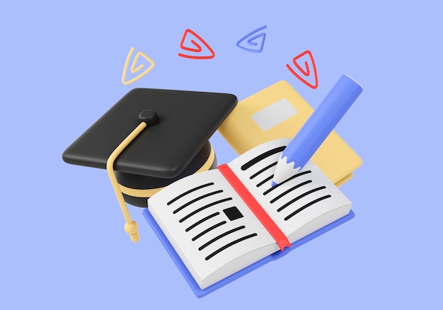 Concepto de educación con suministros.