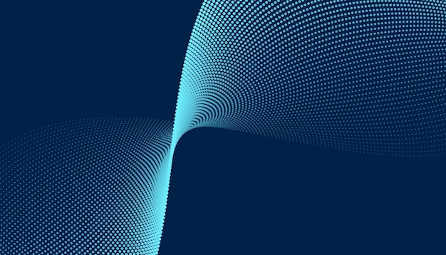 Concepto de fondo de onda digital de tecnologíaHermosa textura de puntos ondulantes de movimiento con partículas enfocadas brillantes color editable