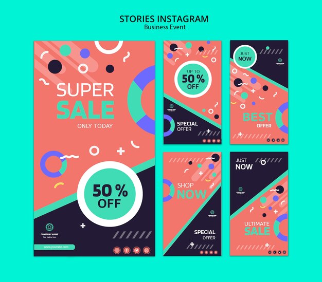 Concepto para historias de instagram de eventos de negocios