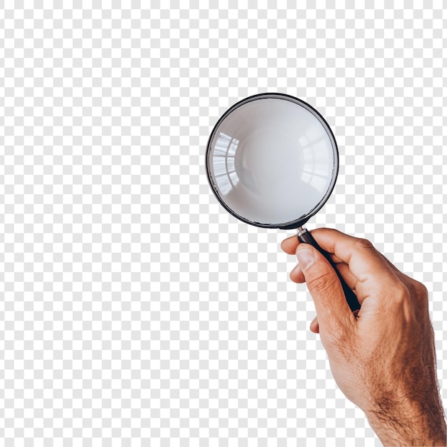 Concepto de investigación y exploración de la lupa en la mano