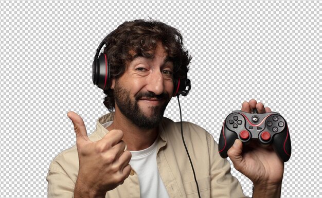 concepto de jugador de hombre barbudo adulto