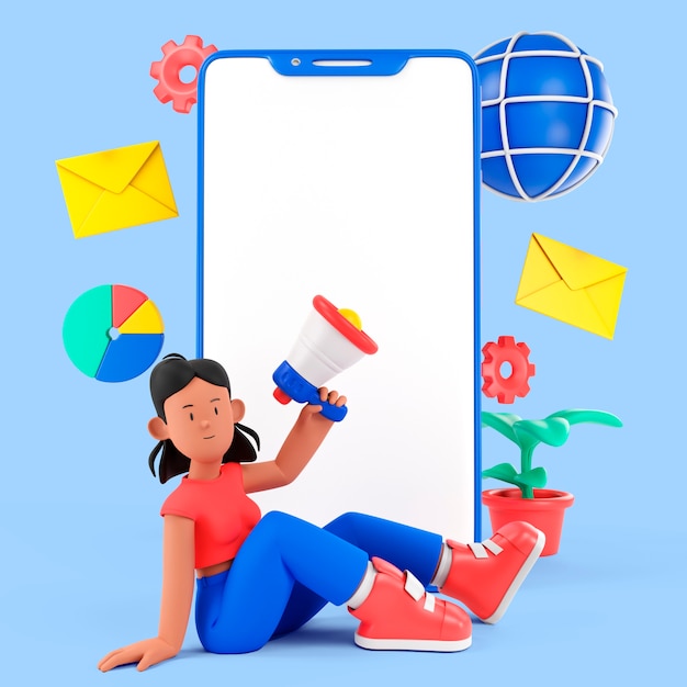 Concepto de marketing con smartphone