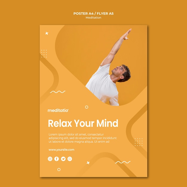 Concepto de meditación estilo póster