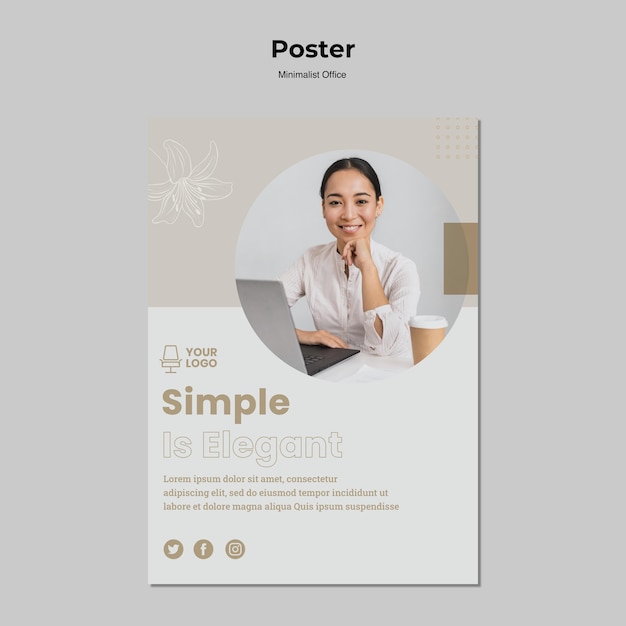 PSD gratuito concepto de minimalismo estilo póster