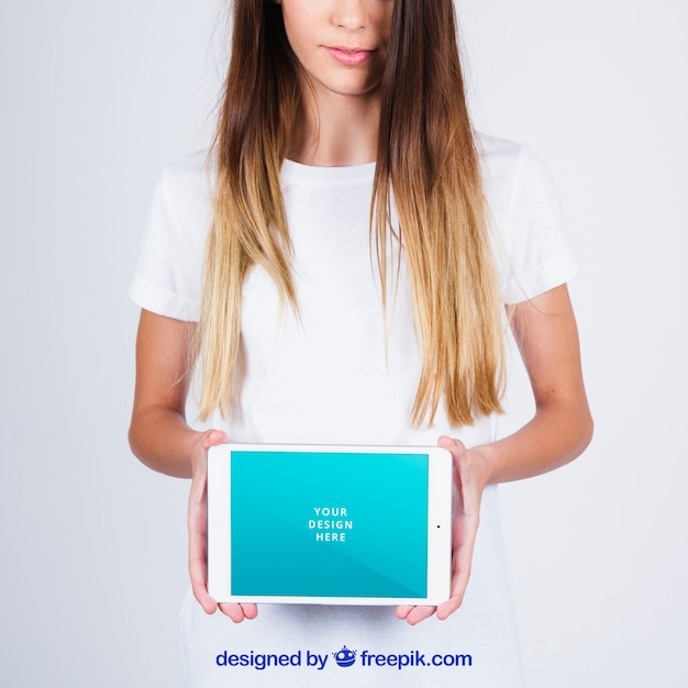 Concepto mockup de mostrando tablet