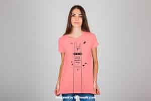 PSD gratuito concepto de moda de camiseta de mujer