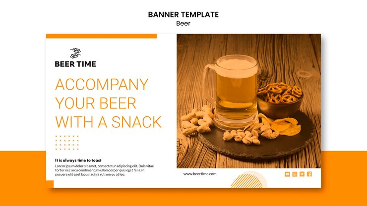 PSD gratuito concepto de plantilla de banner de cerveza