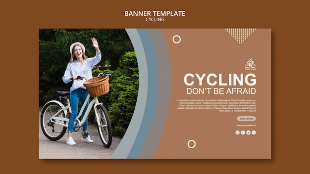 PSD gratuito concepto de plantilla de banner de ciclismo